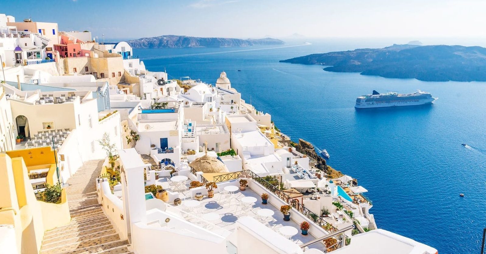 vistes a les cases de santorini
